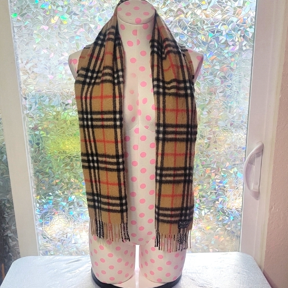 Burberry Vintage Nova Check 100% Cashmere Scarf Neck Wrap
